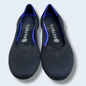 Rothy’s Black Knit Ballet Flats Women’s Size 7.5 Washable Slip-On Shoes